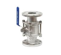 3" 304 ont bridé la boule d'acier inoxydable PN16 à passage direct à passage intégral