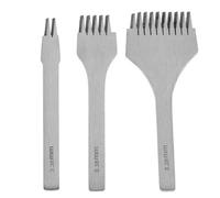 3.38mm Acier Blanc Plat Ciseau Cuir Artisanat Outils Trou Poinçon Kit Bricolage Outil 2 Broches/5 Broches/10 Broches