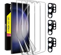 3+3pièces Protection Pour Samsung Galaxy S23 Ultra 5g 3 Pièces Tpu Protection Ecran 3 Pièces Vitre Verre Trempé Protection Camera Objectif Arriere Appareil Photo Coque Amical Accessoire