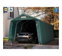 3,3x6,0 m, Tente garage, PRIMEtex 2300, anti-feu, H. 2,1 m, vert foncé, avec statique (type de sol : terre)