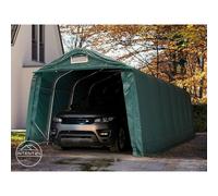 3,3x8,4 m, Tente garage, PVC 800, H. 2,1 m, vert foncé, avec statique (type de sol : terre)