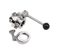 3/4 "1" 1-1/4 "1-1 2" 2" SS304 Sanité en acier inoxydable 1,5 "2" Tri Clamp Baptille Valve Homebrew Beer Dairy Produit,Compatibilité universelle(38mm Ferrule 50.5)
