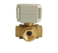 3/4'' 3 way horizontal type Motorized ball valve DN20 Brass electric ball Valve DC24V DC12V DC5V for Water Automatic Control(NPT THREAD_DC5V NONE_CR201)