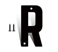 3" 4" 5" 6" 8" 10" 12" Numéros De Maison Modernes En Métal Noir Avec Vis for L'extérieur, Décorations De Boîte Aux Lettres Extérieures, Grands Chiffres for Porte De Maison Appartements(R,12Inch)