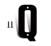 3" 4" 5" 6" 8" 10" 12" Numéros De Maison Modernes En Métal Noir Avec Vis for L'extérieur, Décorations De Boîte Aux Lettres Extérieures, Grands Chiffres for Porte De Maison Appartements(Q,4inch)