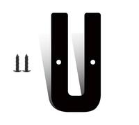 3" 4" 5" 6" 8" 10" 12" Numéros De Maison Modernes En Métal Noir Avec Vis for L'extérieur, Décorations De Boîte Aux Lettres Extérieures, Grands Chiffres for Porte De Maison Appartements(U,3inch)