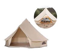 3/4/5/6m Outdoor Camping Tent 4-Season Family Bell Teepee Tents for Hiking Hunting Yurt Tent with Zipped Groundsheet and Chimney Vision