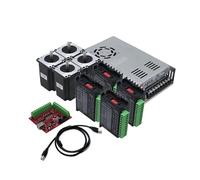 3 4 Axis Kit CNC Nema 23 2.2N 82mm Stepper Motor Driver TB6600 DM542 DM556 USB LPT mach3 Controller + 350W 36V power PSU(4 Sets With USB Card,DM556 Driver)