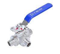 3/4" BSP Male Thread 3 Way Ball Valve Stainless Steel 304 Valve Handle Ball Valves T Port YZWRWRMKTB