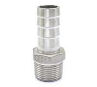 3/4" BSPT Male Fit Hose I/D 20mm Hose Barbed 304 Stainless Steel Pipe Fitting Hose Tail Connector 230 PSI