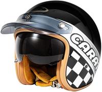 3/4 Casco Jet Capacete Moto Vintage Con Gafas Capa Forro Cómodo Cascos Jet Homologado Dot/ECE Casco Mezzo Cascos Moto Adecuado Para Adulto Hombre Mujer Casco Moto Vintage 6,M