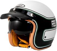 3/4 Casco Jet Capacete Moto Vintage Con Gafas Capa Forro Cómodo Cascos Jet Homologado Dot/ECE Casco Mezzo Cascos Moto Adecuado Para Adulto Hombre Mujer Casco Moto Vintage 1,M