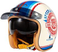3/4 Casco Jet Capacete Moto Vintage Con Gafas Capa Forro Cómodo Cascos Jet Homologado Dot/ECE Casco Mezzo Cascos Moto Adecuado Para Adulto Hombre Mujer Casco Moto Vintage 5,M