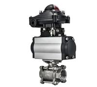 3/4" High Platform Pneumatic Ball Valve Stainless Steel 304 Double Acting Cylinder With Signal Feedback Switch