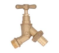 3/4 Inch Inlet 1/2 Inch Outlet Brass Hose Bibb, Heavy Duty Irrigation Faucet, Commercial Outdoor Water Spigot