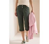 3/4 Mid Waist Slim Leg pantalon avec turn-up