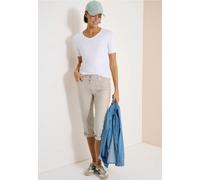 3/4 Mid Waist Slim Leg pantalon avec turn-up