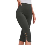 3/4 Pantalon Femme Yoga 3/4 Capri Legging Coton Activewear Bootleg Évasé Short de Sport Taille Haute Évasé Pantalon Été Fitness Jazzpants Court