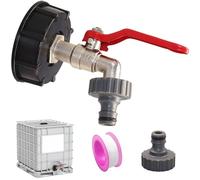 3/4" Robinet Cuve, Robinet Cuve Plastique, Robinet Cuve a Eau S60X6 IBC, Robinet Recuperateur Eau de Pluie, Raccord Cuve 1000 litres, Robinet de Jardin, pour Seau de Pluie, Réservoir d'eau
