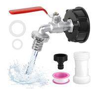 3/4" Robinet pour Cuve de 1000l Plastique Ibc, Adaptateur Raccord Cuve 1000 Litres, Bouchon Vanne Cuve 1000l avec Robinet