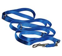 3/4 Wide 6 Way European Multi-functional Nylon Dog Leash, Adjustable Lead 5.5-10' Long (Blue) by Dogs My Love