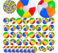 3-48 Pièces Ballon de Plage Gonflable, Coloré Ballon Gonflable Piscine 22CM,Enfants et Adultes, pour Jouets de Plage, Cadeaux de Fête (13, 22 cm Rainbow ballon de plage)