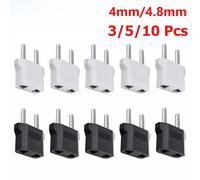 3/5/10 pièces adaptateur de prise électrique US vers ue corée adaptateur d'alimentation européen convertisseur de voyage américain chine vers Europe KR prise Adapte 5pcs 4.8mm black