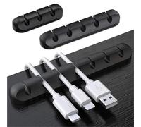 3/5/7 Clips Câble Câble Winder Desktop auto-adhésif USB Charge Câble Câble Fire Table de cordon enveloppé Organisateur de bureau Supplies(Grey 5 holes)