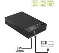 3,5'' Boîtier externe pour disque dur USB 3.0 SSD/HHD Boîtier, 5 Gb/s, sans outil, accélération UASP, jusqu'à 8TB