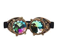3-5 jours livraison Kaléidoscope Lunettes Steampunk Rave Diffraction Lunettes, Bronze avec vis, AdjusMesa
