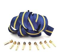 3#5 mètres 10 curseurs de fermeture éclair, dents dorées et argentées, rouleau de bande de fermeture éclair pour accessoires de couture sur mesure,Or Bleu Foncé,500 cm