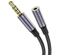 3.5 mm 4 Pole Audio Jack Extension Cable for Microphone Headphones,Nylon Braided Jack Male to Female Stereo Audio Extension Cable Compatible with Earphone Gamer Switch Controller PS5 PC Laptop.[Y12]