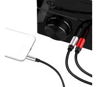 3,5 Mm À Deux Câbles 1/4 Pouce - Adaptateur TRS À TS, Câble Divisé Audio | Câble Stéréo Blindé 1,5 M Avec Construction Durable, Double Sortie Mono Pour Mélangeur, Amplificateur, Utilisation En S