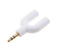 3,5 mm Double Jack Y Audio Splitter Ecouteur Casque Adaptateur Blanc