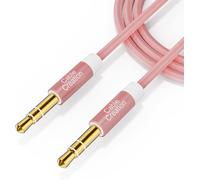 3.5 mm Jack Audio Cable Stereo Audio Cable Male to Male Auxiliary Cable Compatible with iPhone iPad iPod Car Headset HiFi Car Radio Smartphone Tablet MP3 etc,Braided,0.9 m,Pink