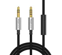 3.5 mm Male to Male Audio Jack Cable,1 m Audio Cable with 3.5 mm Jack Plug with Built-in Microphone,High Quality Nylon Braided Auxiliary Cable for Headphones,Smartphones,Speakers,etc.