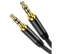 3.5 mm Male to Male Audio Jack Cable [2 m],High Quality Braided Nylon Stereo Auxiliary Cable for Headphones,Car,Speaker,Car Radio,Smartphones,Black