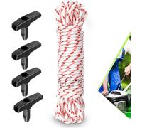 3.5 mm Rope Launcher 10 m Rope Lawn Mower with 4 Pieces Start Handle Rope Starting Mower Rope Starter Reminder Replacement Rope for Lawnmower,Chainsaw,Petrol