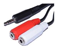 3,5 mm Stéréo Jack Fiche vers Double 3,5 mm Mono Femelles l'audio câble 2 m [2 mètre]