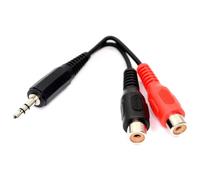 3,5 mm Stéréo Jack Vers Double Cinch RCA Femelles adaptateur câble
