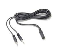 3,5 mm Y Splitter 2 Jack mâle 1 femelle，1.8 m Adaptateur Casque Câble Audio Compatible avec Ordinateur, Casque, PC, Microphone et Plus