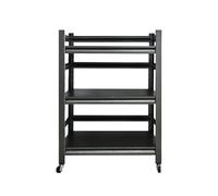 3/5 Niveaux Étagère de Cuisine à Roulettes,Etagere de Cuisine Noire,Étagère de Rangement pour Vaisselle,Hauteur Réglable,Rayonnage de Rangement pour Chambre & Bureau(Size:60x40x80cm)