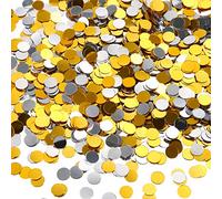 3.5 oz Confetti Dots Cercles Confettis Paillettes 1/4 Pouce Confetti à Pois Métalliques pour Anniversaire Mariage Vacances Fête Décoration (Silver and Gold)