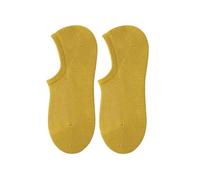 3/5 Pairs No Show Athletic Cotton Socks, Low Cut Invisible Soft Non-Slip Liner for Men Women, Thin Pure Cotton Shallow Mouth Casual, Moisture Wicking with Silicon Grip (Yellow,3)