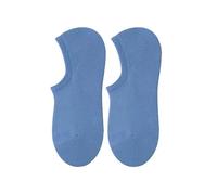 3/5 Pairs No Show Athletic Cotton Socks, Low Cut Invisible Soft Non-Slip Liner for Men Women, Thin Pure Cotton Shallow Mouth Casual, Moisture Wicking with Silicon Grip (Blue,3)