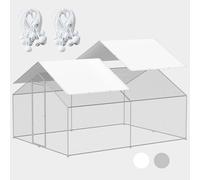 3,5 x 2 m - Housse de protection imperméable pour poulailler avec tendeurs en caoutchouc - Protection UV pour poulailler dans la cour - Parc de marche - Bâche de protection pour poulailler (2 pièces