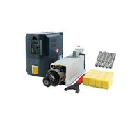 3.5KW 220V ER25 Air Cooled Spindle electronic starter Ceramic or Steel Ball Bearing 24000 RPM + 4KW HY or YL Inverter VFD+ ER25 for CNC CZAOINCU(YL ER25,220V Ceramic)
