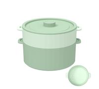 3.5L Cuiseur Vapeur Micro Onde, 18X12,5cm Cuit Vapeur Micro Onde en Silicone avec Couvercle et Panier, Cuiseur de Riz Microonde Contenitore Microonde pour Légumes, Pâtes,Sécurité Lave Vaisselle (Vert)