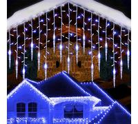 3.5M LED Eisregen Eiszapfen Guirlande lumineuse avec fiche, 8 modes d'éclairage fonctions de mémoire éclairage de Noël rideau lumineux décoration intérieure, bleu