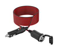 3.5M Rallonge Allume Cigare 12V-24V Voiture Étanche Prise de Voiture 17 AWG avec Fusible 15A,Adaptateur DC Câble d'extension Alimentation pour Lecteur Téléphone Mobile Tablette,Prise Allume Cigare 12V
